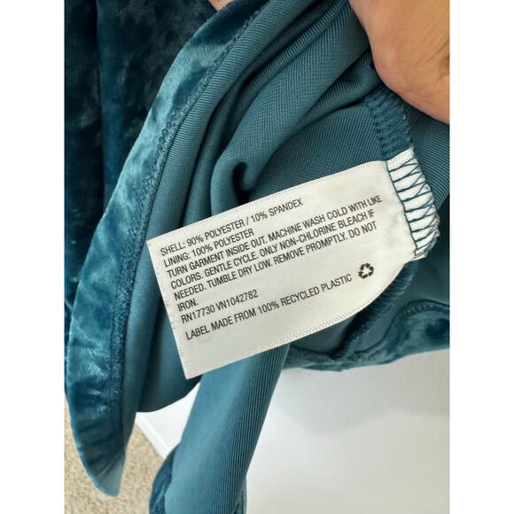 Wild Fable Crushed Velvet Teal Mini Dress | Strappy Back | Large - Picture 5 of 5